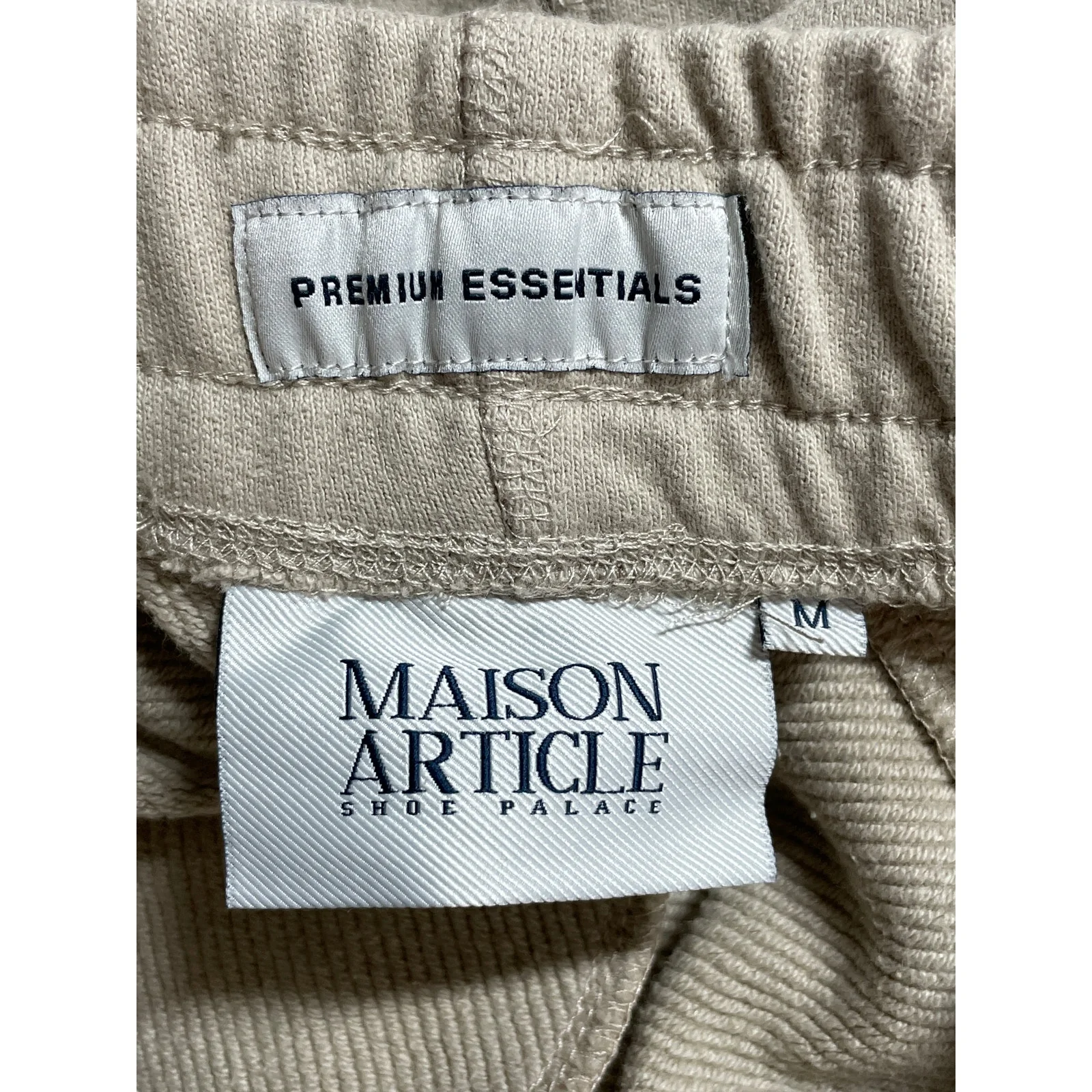 Maison Article Men's Beige Khaki Zip Pocket Knit Bermuda Chino Shorts Size M - Image 5