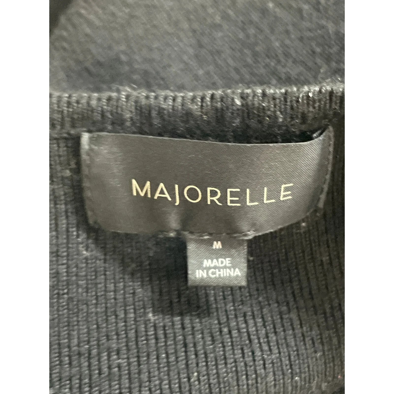 Majorelle Hailey Black Tie Front Cutout Ribbed Knit Long Sleeve Sweater Top Sz M - Image 6