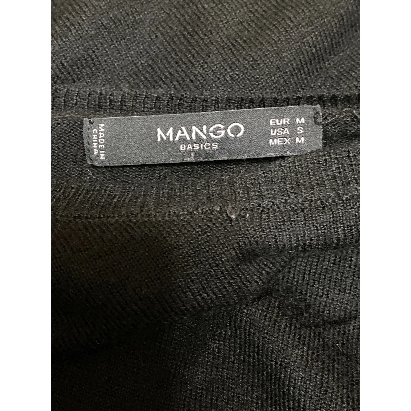 Mango Basics Womens Black Long Bell Sleeves Boxy Round Neck T Shirt Tee Top Sz S - Image 4