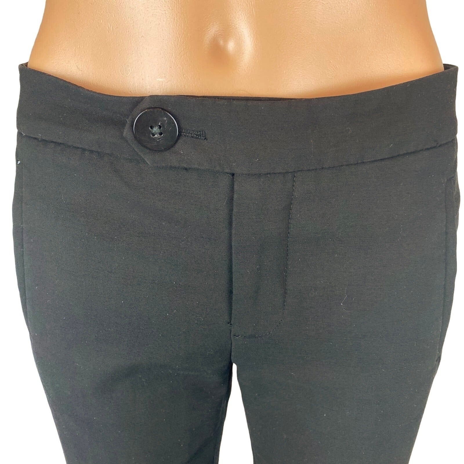 Mango Blue Career Mid Rise Ankle Stretch Straight Leg Pockets Trouser Pants Sz 2 - Image 4