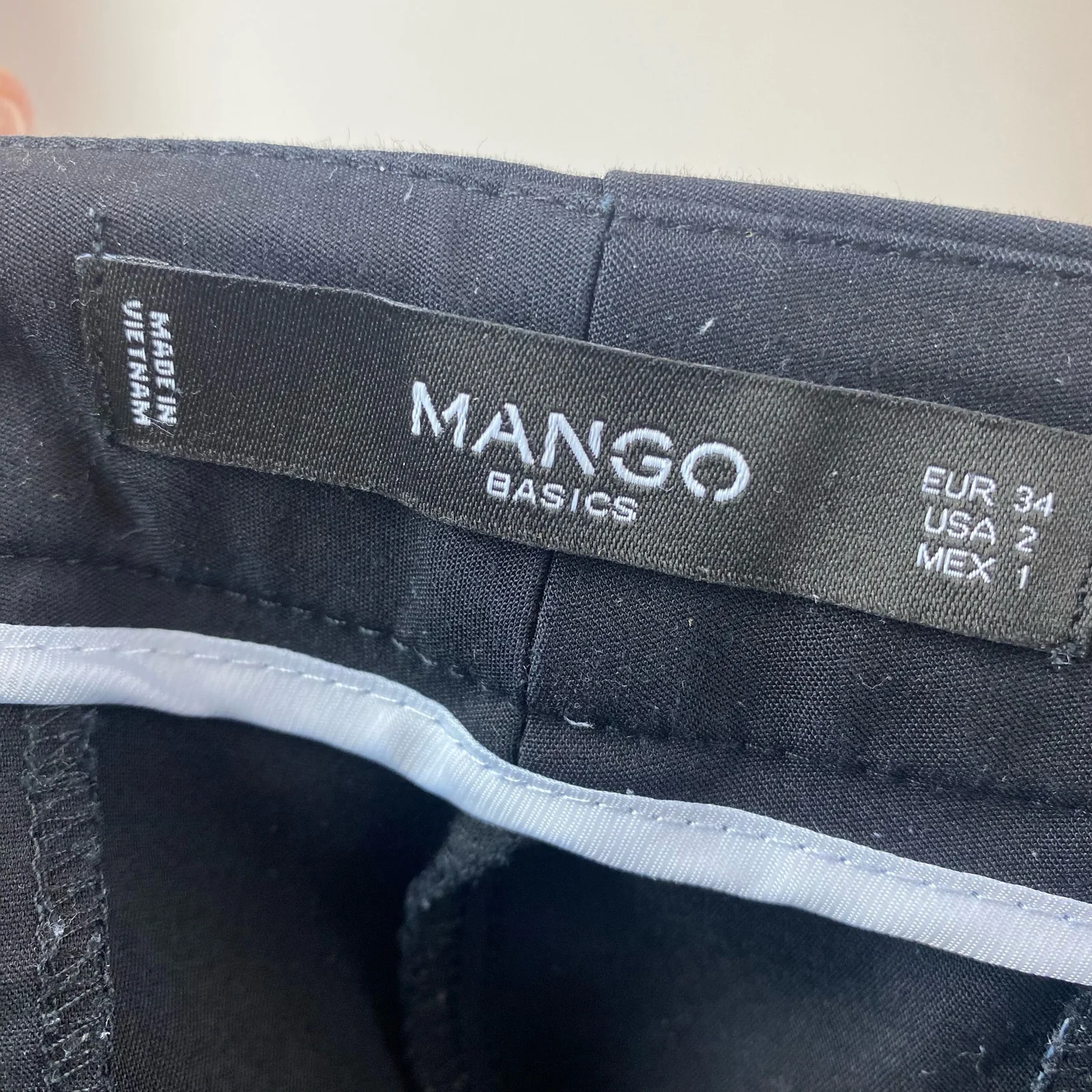 Mango Blue Career Mid Rise Ankle Stretch Straight Leg Pockets Trouser Pants Sz 2 - Image 7