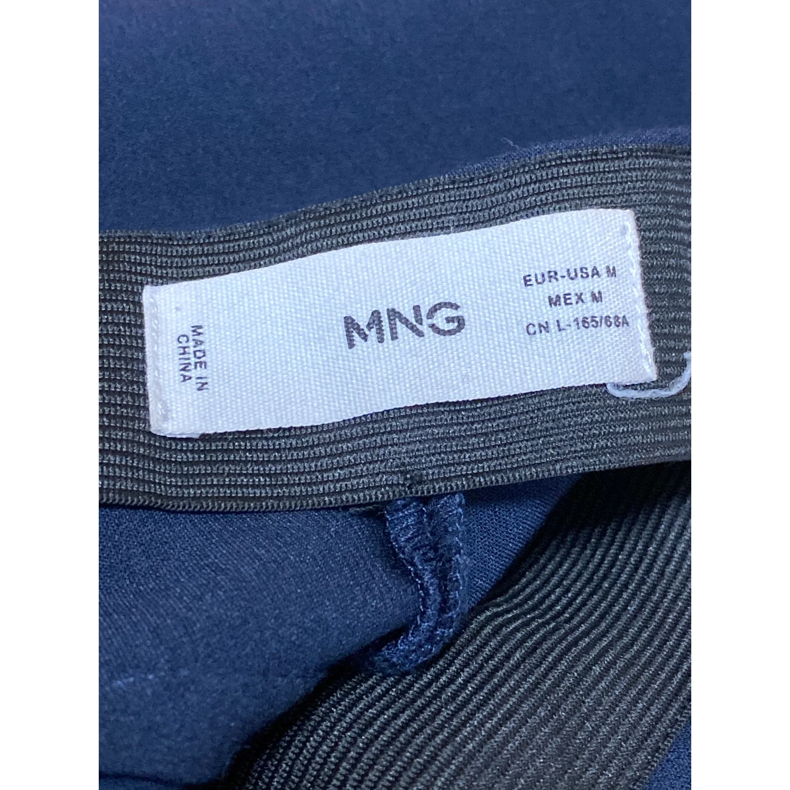 Mango MNG Women's Navy Blue High Rise Straight Leg Trouser Office Dress Pants M - Image 3