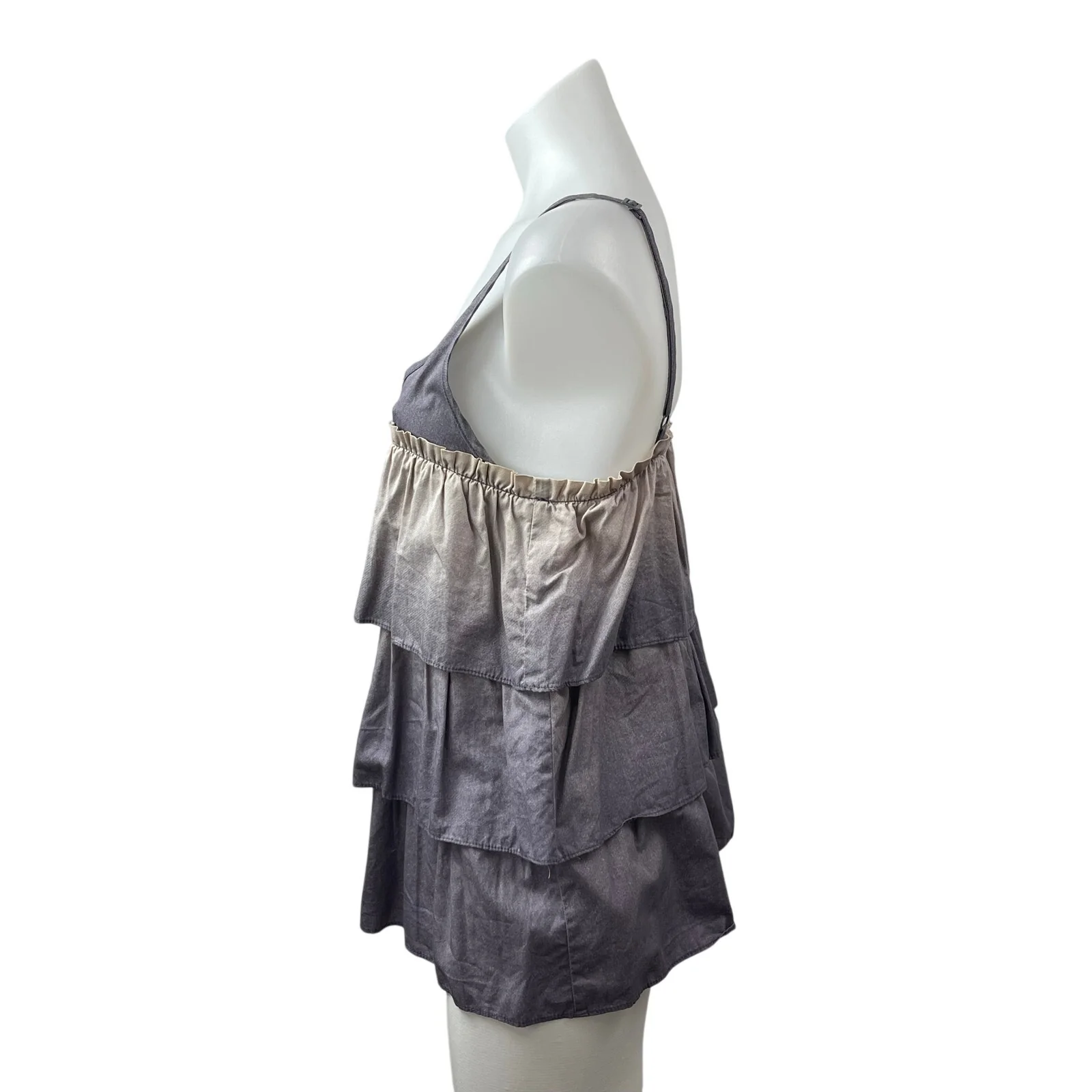 Marc by Marc Jacobs Women's Gray Ombre Ruffle Tiered Tank Cami Blouse Top Size S - Image 3