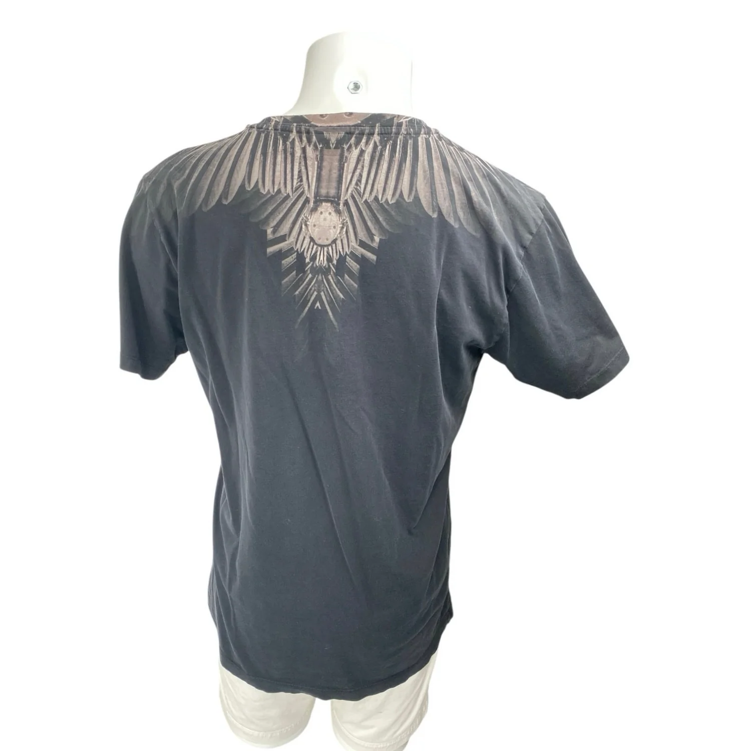 Marcelo Burlon Men's Black Wing Print Crewneck Short Sleeve Tee T-shirt Top Sz M - Image 2