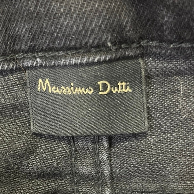 Massimo Dutti Charcoal Wash Black High Rise Stretch Straight Leg Denim Jeans 4 - Image 4