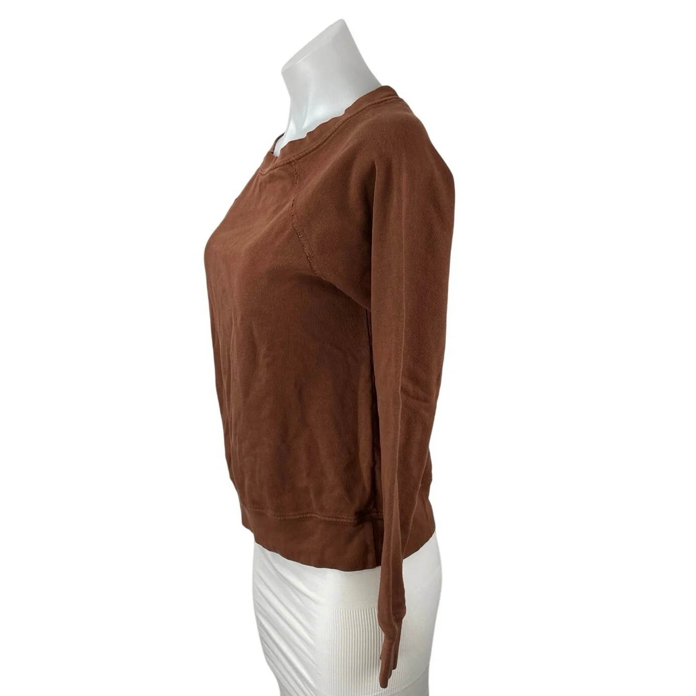 Mate The Label Women's Brown Crewneck Long Sleeve Crop Sweatshirt Sweater Top XS - Image 2