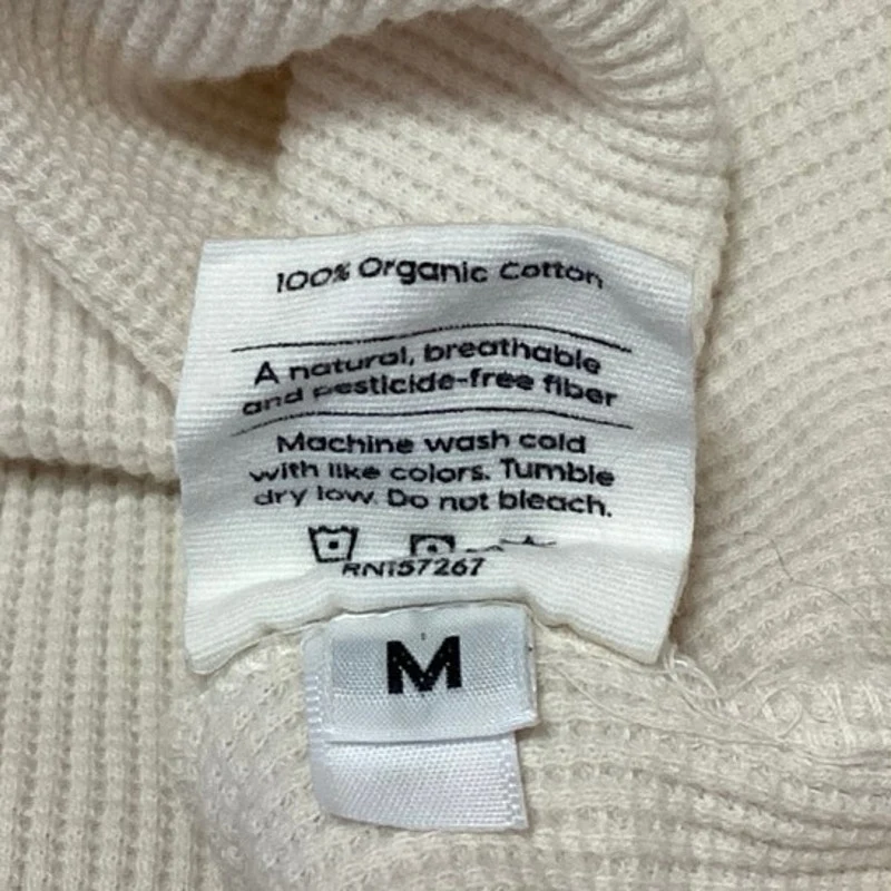 Mate White Knit Crew Neck Long Sleeve Pullover Crop Sweatshirt Sweater Top Sz M - Image 4