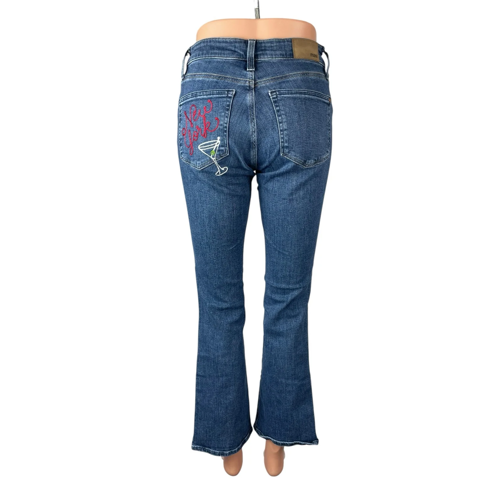 Mavi Molly Women's Blue Embroidered Mid Rise Flared Bootcut Denim Jeans Size 25 - Image 4