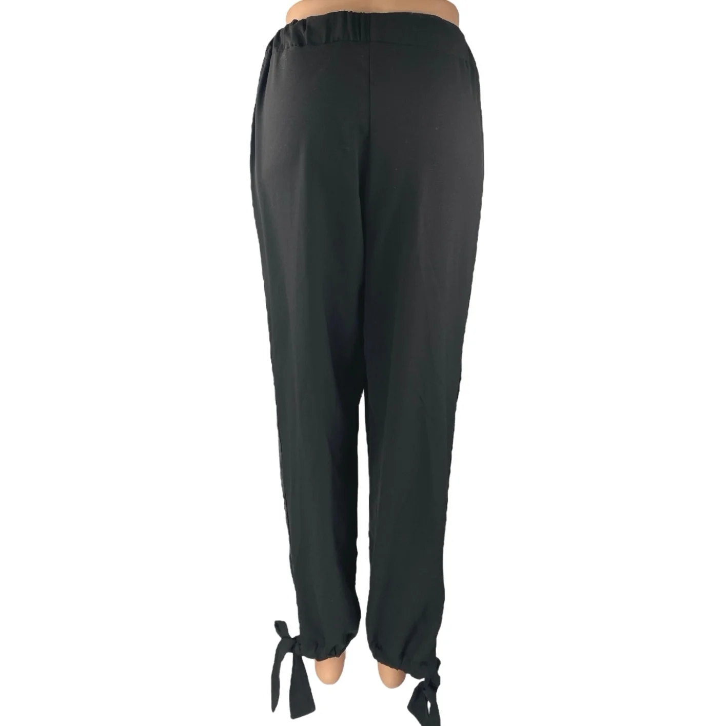 Megan Renee Fly Girl Black Elastic Waist Tapered Tie Leg Trousers Pants Size S - Image 3