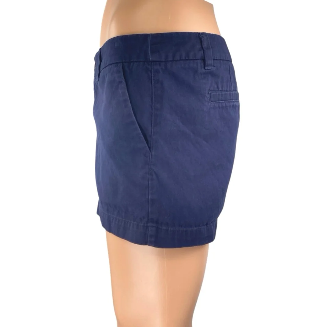 Merona Women's Blue Low Waist Straight Leg Khaki Chino Mini Casual Shorts Size 8 - Image 2