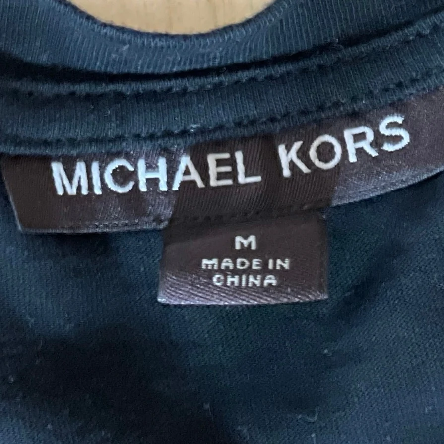Michael Kors Men's Black V Neck Short Sleeve Casual Tee Basic T-Shirt Top Size M - Image 5
