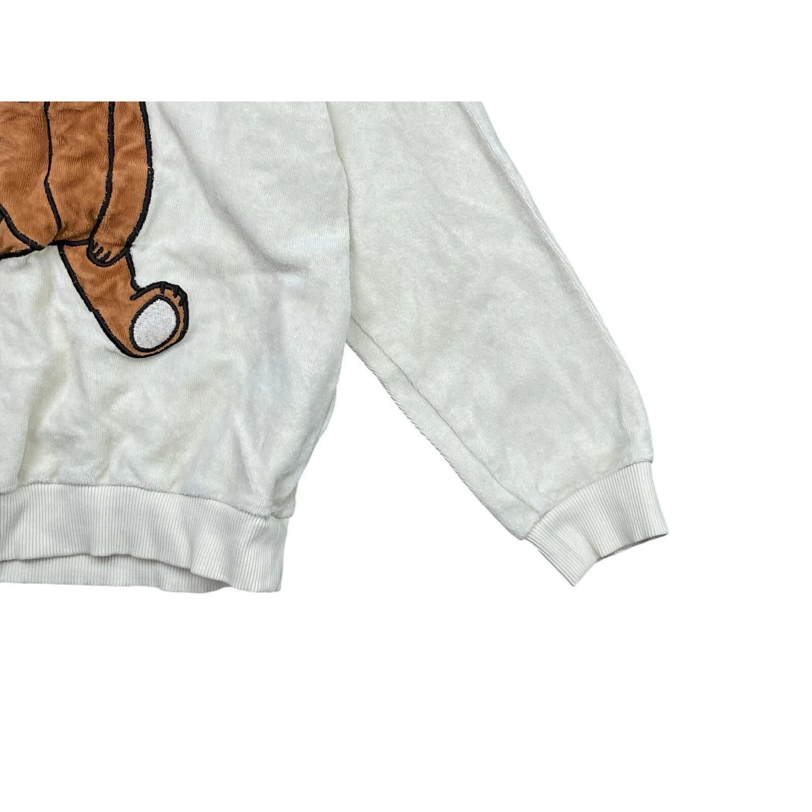 Mini Rodini Kids Cream Teddy Bear Patch Crew Neck Long Sleeve Sweater Top 8-9YO - Image 3