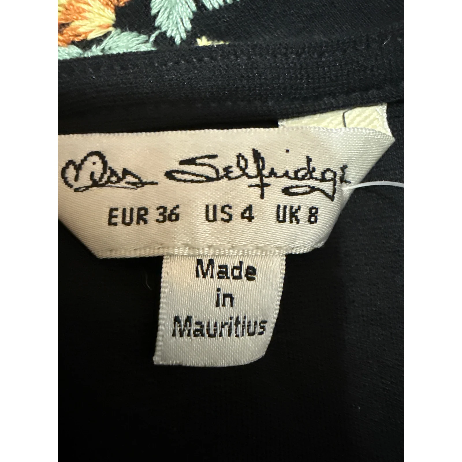 Miss Selfridge Black Floral Embroidered Sleeveless Cami Camisole Crop Tank Top 4 - Image 3