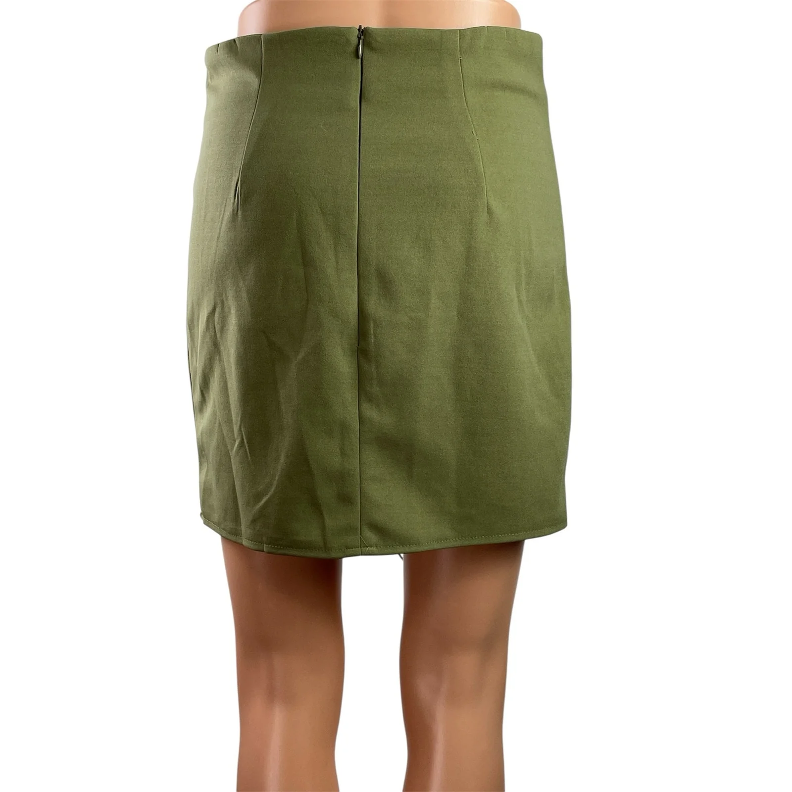 Missguided Women's Olive Green Lace Up Grommets Mini Pencil Coset Skirt Size 8 - Image 3