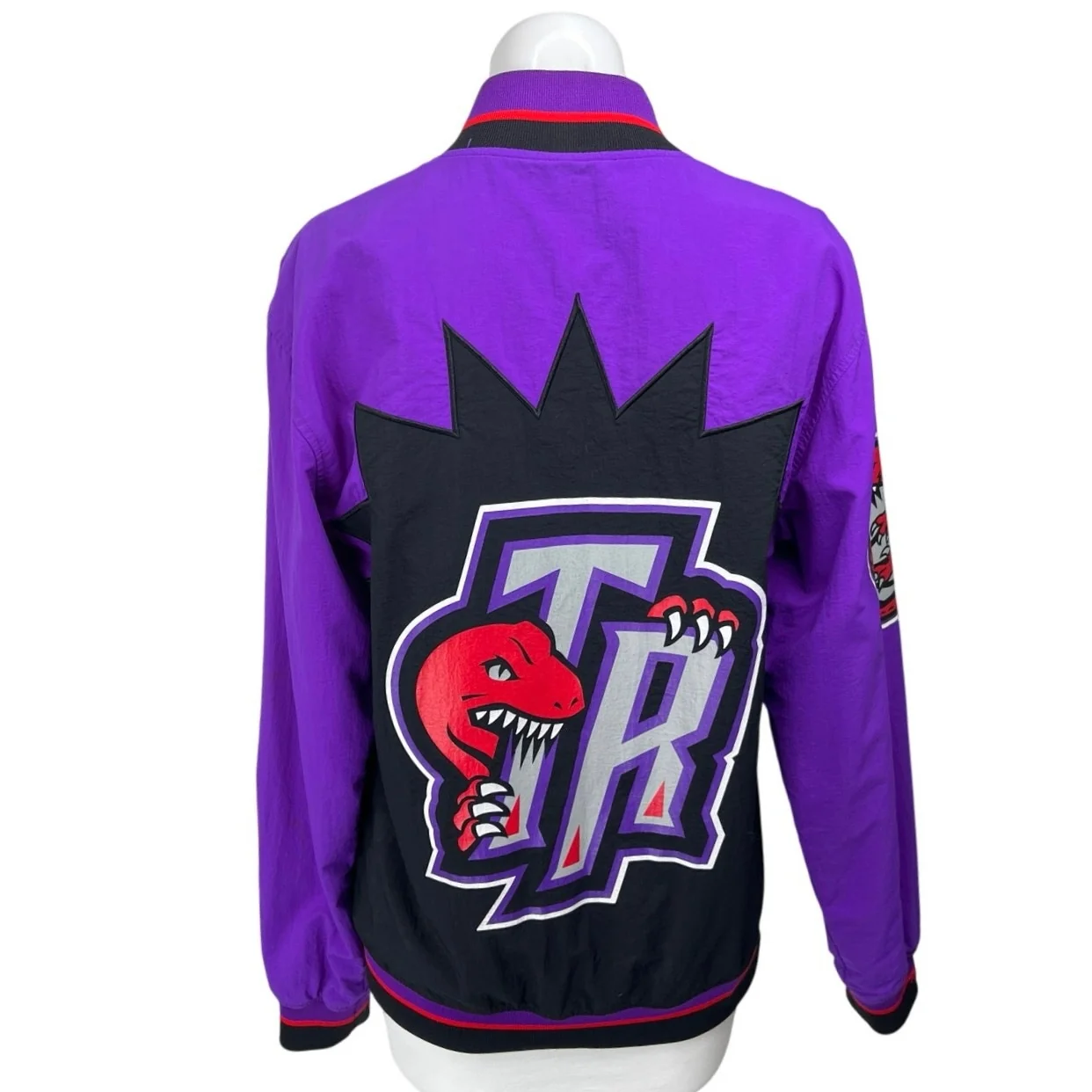 Mitchell & Ness NBA Toronto Raptors Basketball Warm Up Bomber Coat Jacket Size S - Image 2