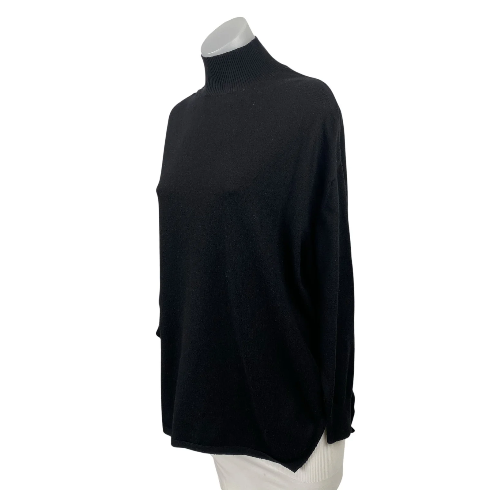 MNG Mango Women's Black Long Sleeve Turtleneck Knit Longline Sweater Top Size S - Image 3