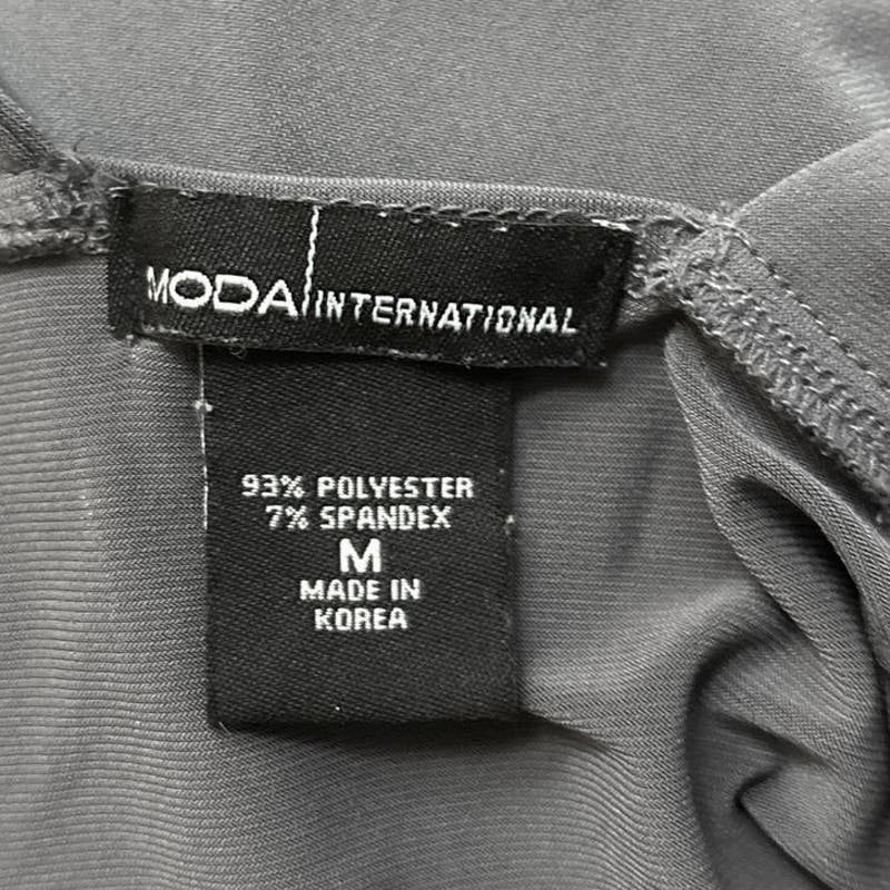 Moda International Gray Sleeveless Scoop Neck Crossback Fit & Flare Dress Size M - Image 5