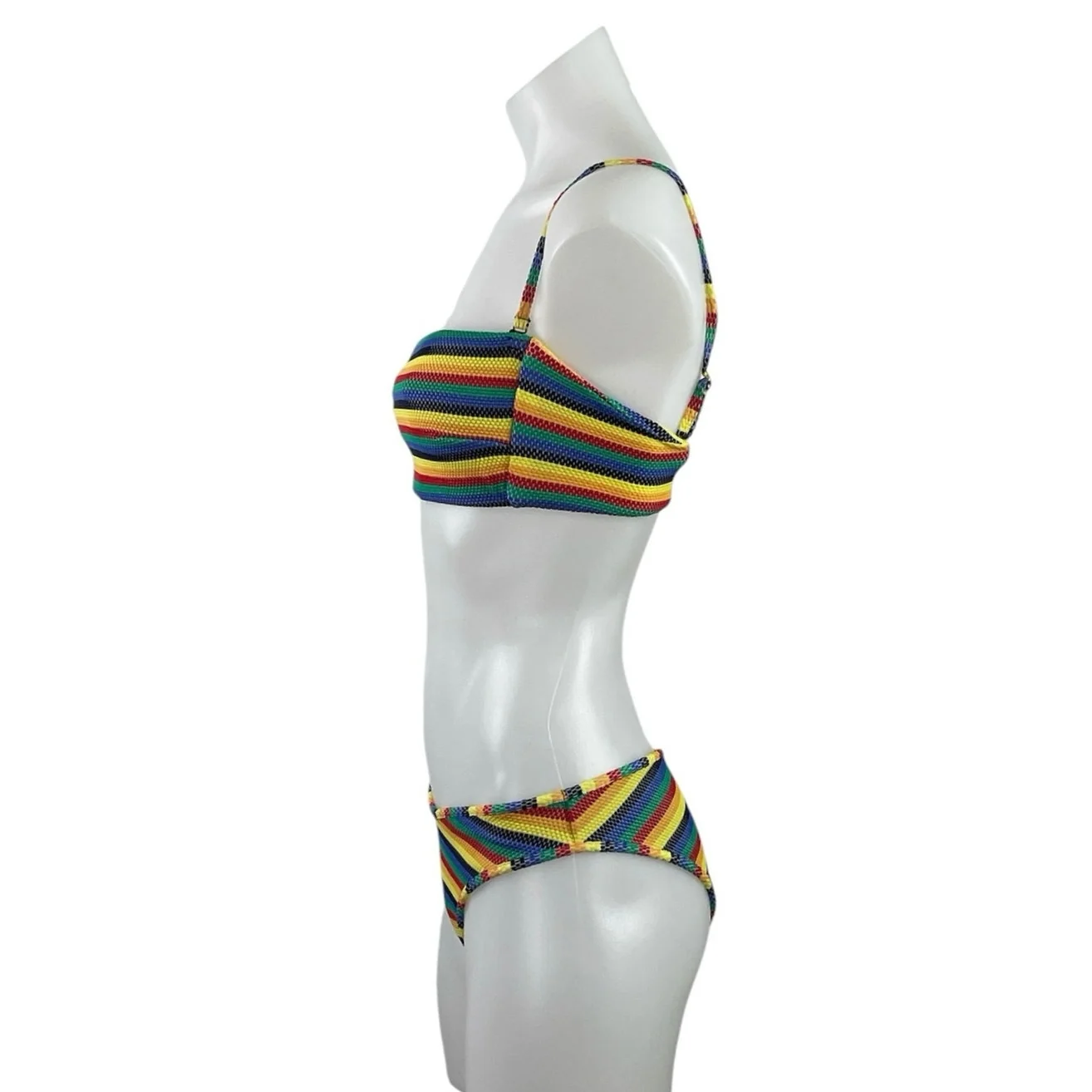 Montce Rainbow Pride Bandeau Tube Two Piece Bikini Swimsuit Swimwear Size M - Image 2