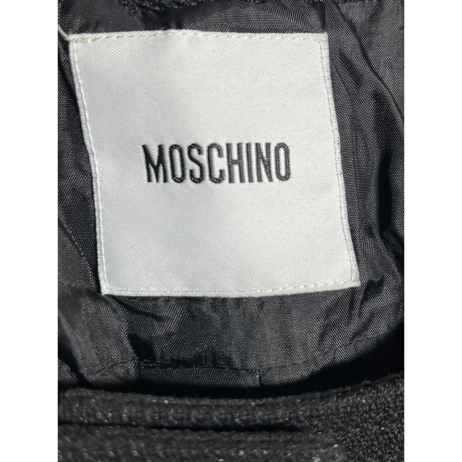 Moschino Wool Women's Black Tweed Balloon Sleeve Cropped Blazer Coat Jacket M/L - Image 6