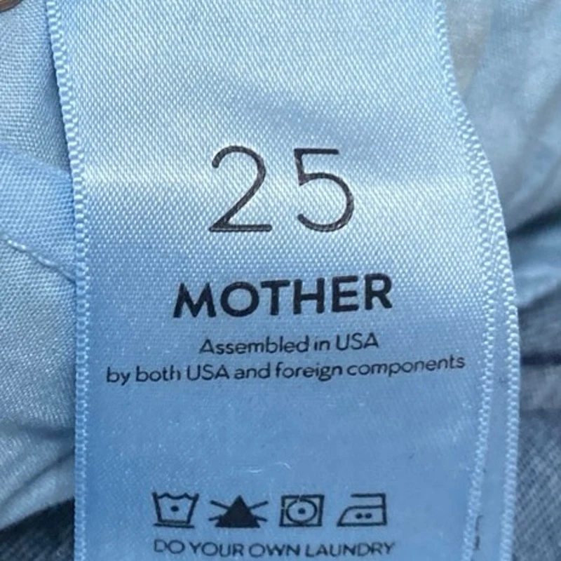 Mother Women's Blue Dark Wash Raw Hem Mid Rise Skinny Denim Jeans Size 25 - Image 4