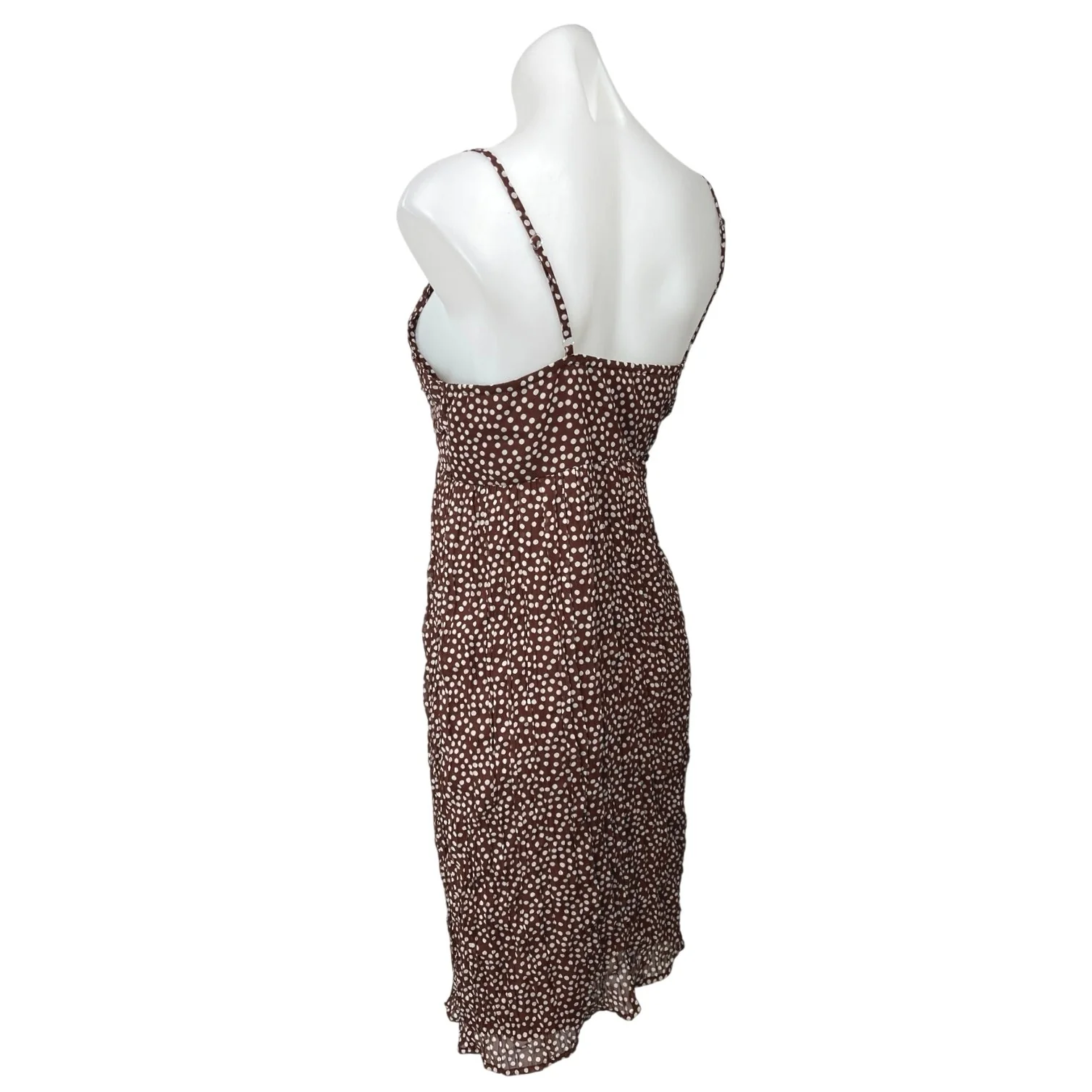 Motherhood Maternity Brown White Sleeveless Polka Dot Cami Mini Dress Size L - Image 2
