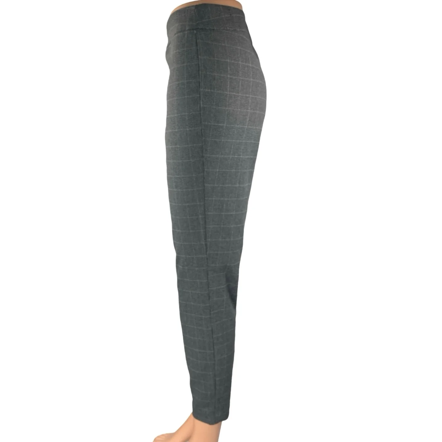 Nanette Lepore Women's Gray Plaid High Waisted Tapered Trousers Pants Size 6 - Image 2