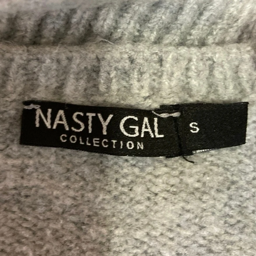 Nasty Gal Gray Ribbed Knit Square Neck Stretch Cozy Sweater Cropped Top Size S - Image 4