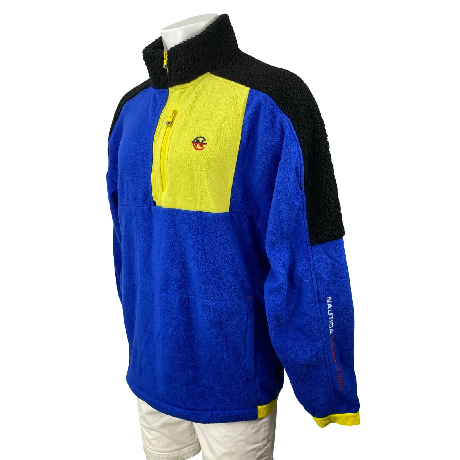 Nautica Competition Sustainably Crafted 1/4 Zip Blue Fleece Sweater Jacket Sz L - Image 2