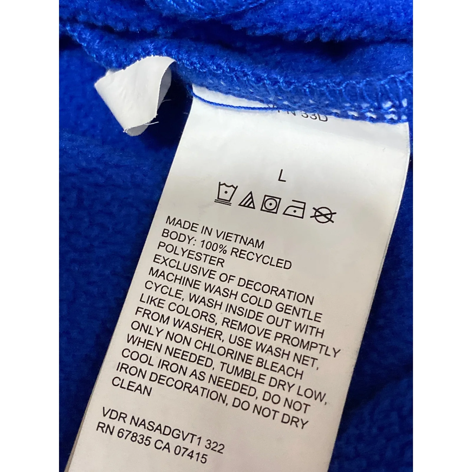 Nautica Competition Sustainably Crafted 1/4 Zip Blue Fleece Sweater Jacket Sz L - Image 6