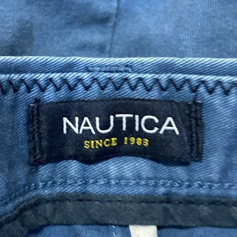 Nautica The Deck Men's Blue Classic Fit Cotton Denim Jean Bermuda Shorts Size 36 - Image 4