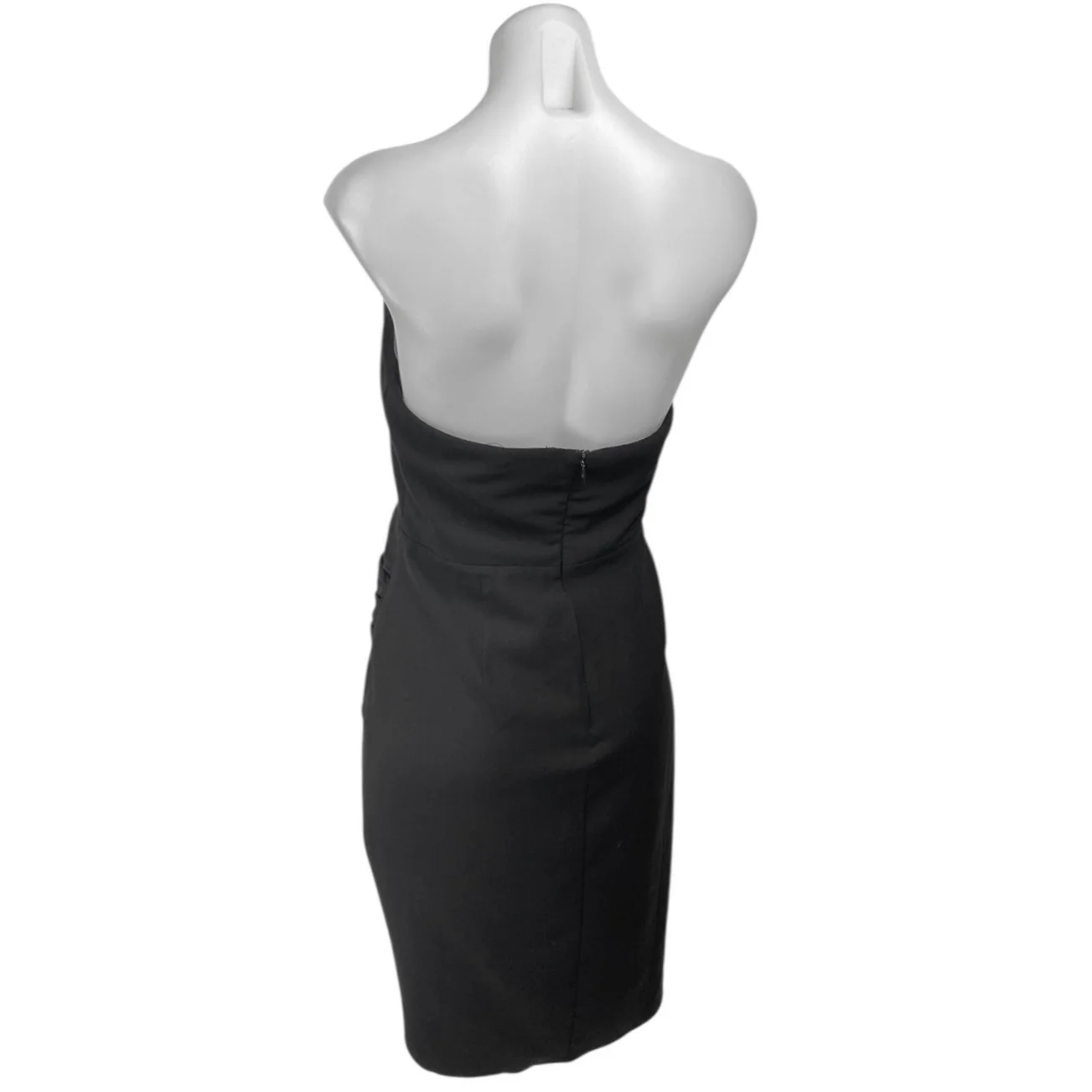 NBD Black Strapless Sleeveless Ruched Bandeau Mini Bodycon Pencil Tube Dress M - Image 2