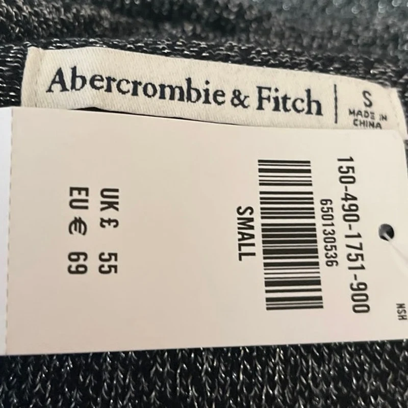 NEW Abercrombie & Fitch Gray Metallic Knit Long Sleeve Turtleneck Sweater Top S - Image 4