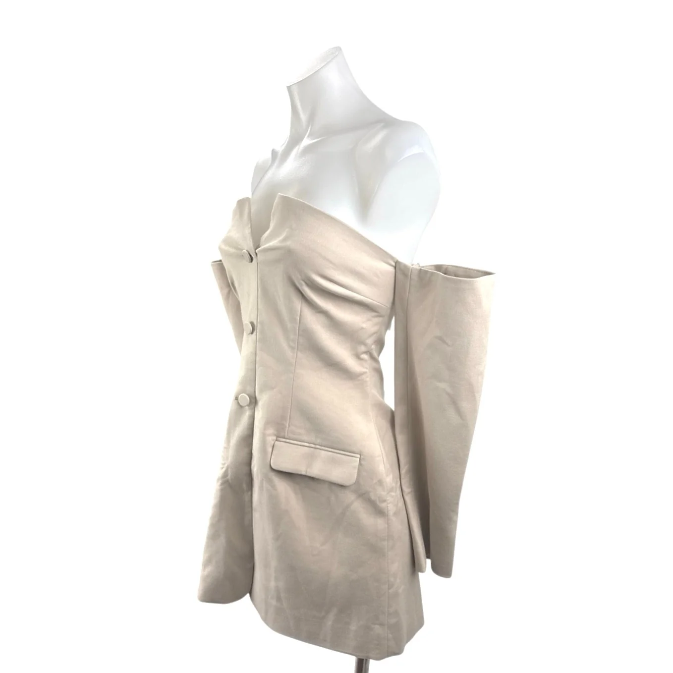 NEW Abercrombie & Fitch Mara Off Shoulder Long Sleeve Mini Sheath Shift Dress XS - Image 2
