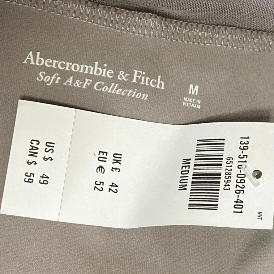 NEW Abercrombie & Fitch Tan Mesh Long Sleeve Square Neck Corset Bodysuit Top M - Image 3
