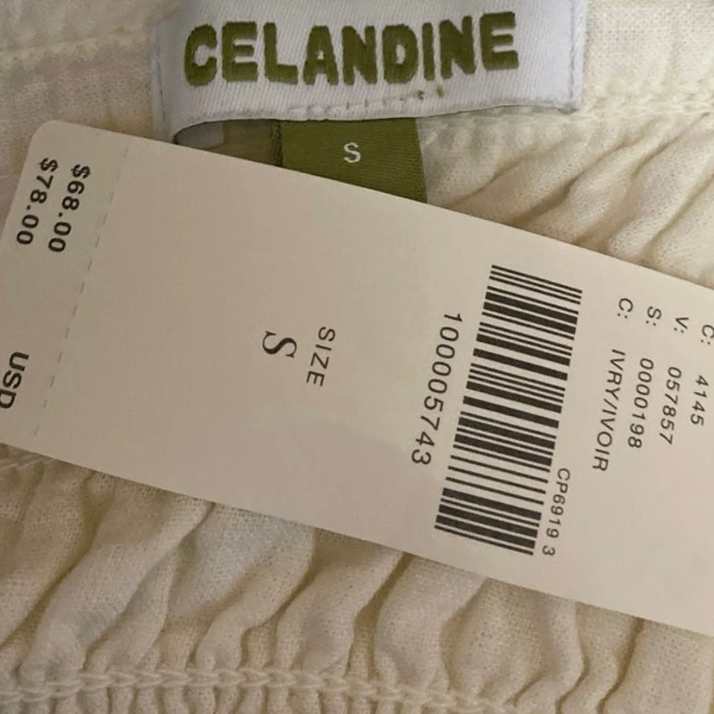 NEW Anthropologie Celandine Cream Strapless Sleeveless Tube Bandeau Blouse Top S - Image 3