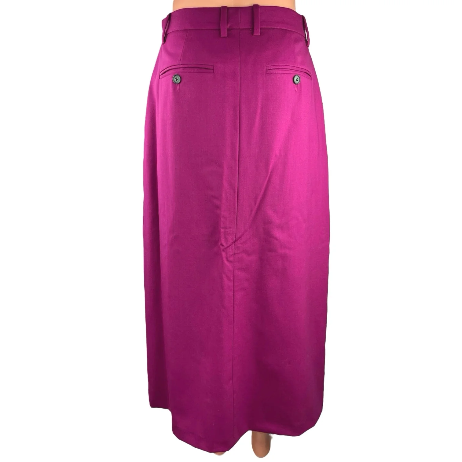 NEW Argent Purple Zipper Pockets Maxi Casual Career Office A-line Skirt Size 0 - Image 3