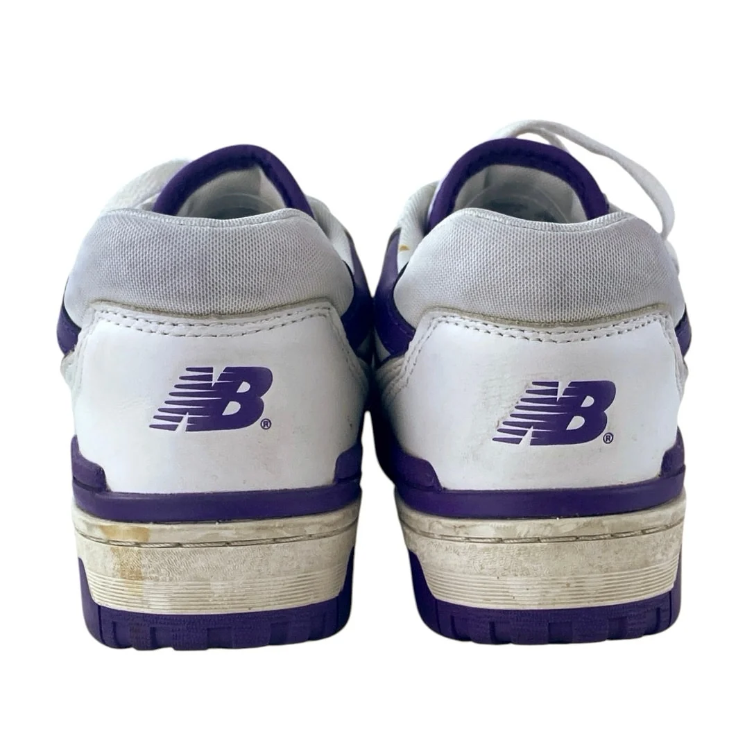New Balance 550 Women's White Purple Lace Up Low Top Athletic Sneakers Shoes 7 - Image 3