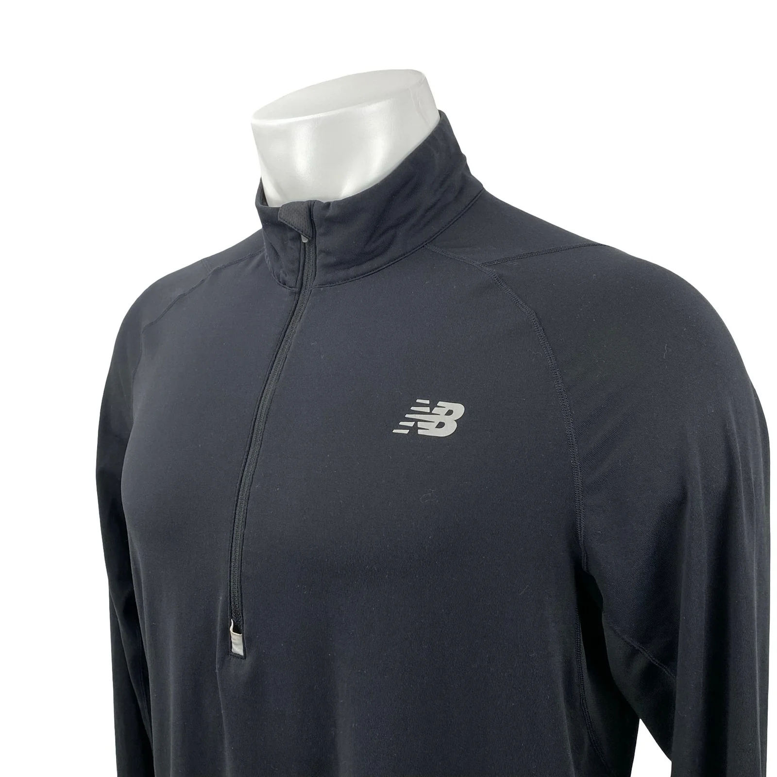 New Balance Men's Black High Neck Long Sleeve Sports Athletic Activewear Top L - Image 3