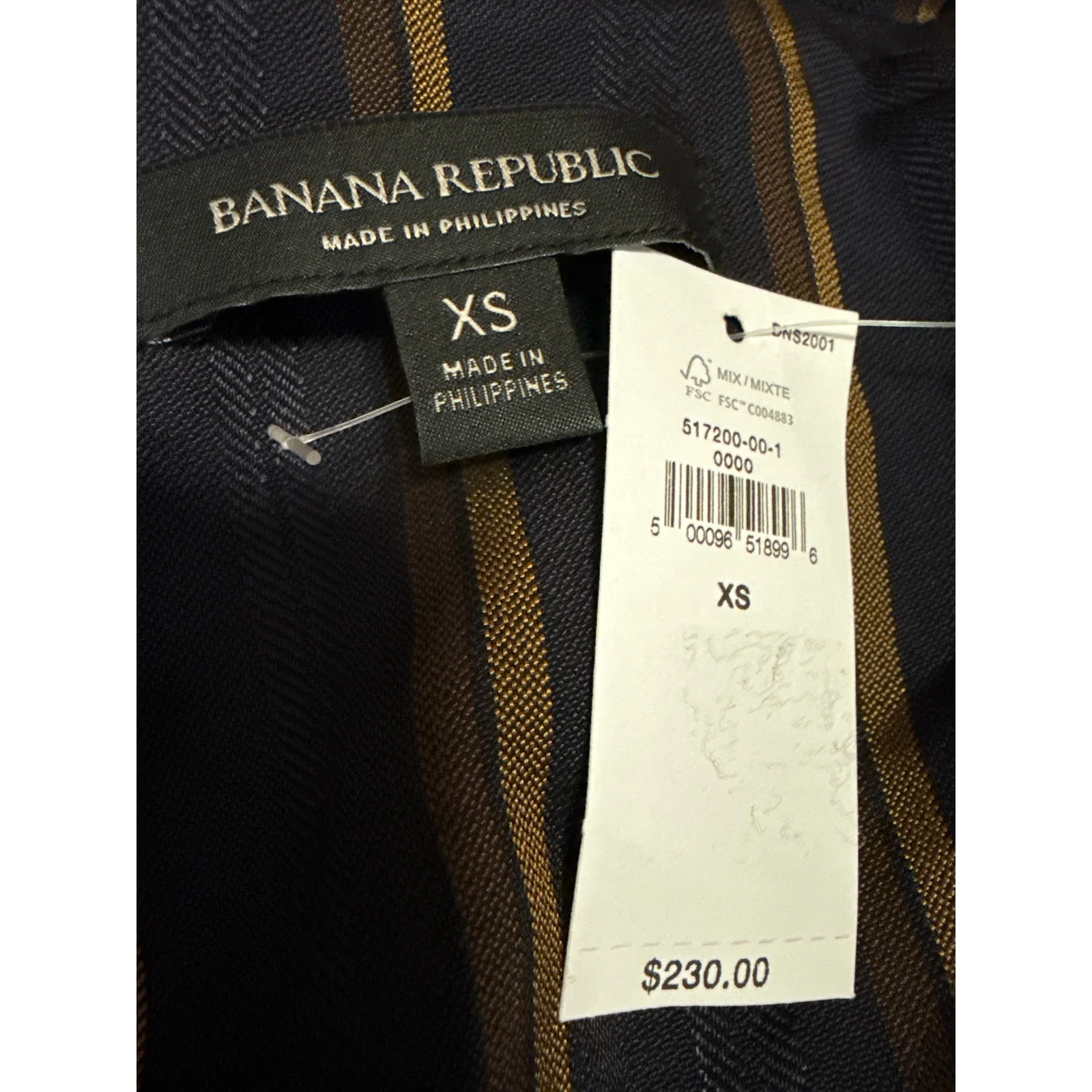 NEW Banana Republic Spencer Purple Striped Belted Long Sleeve Blazer Jacket XS - Image 3