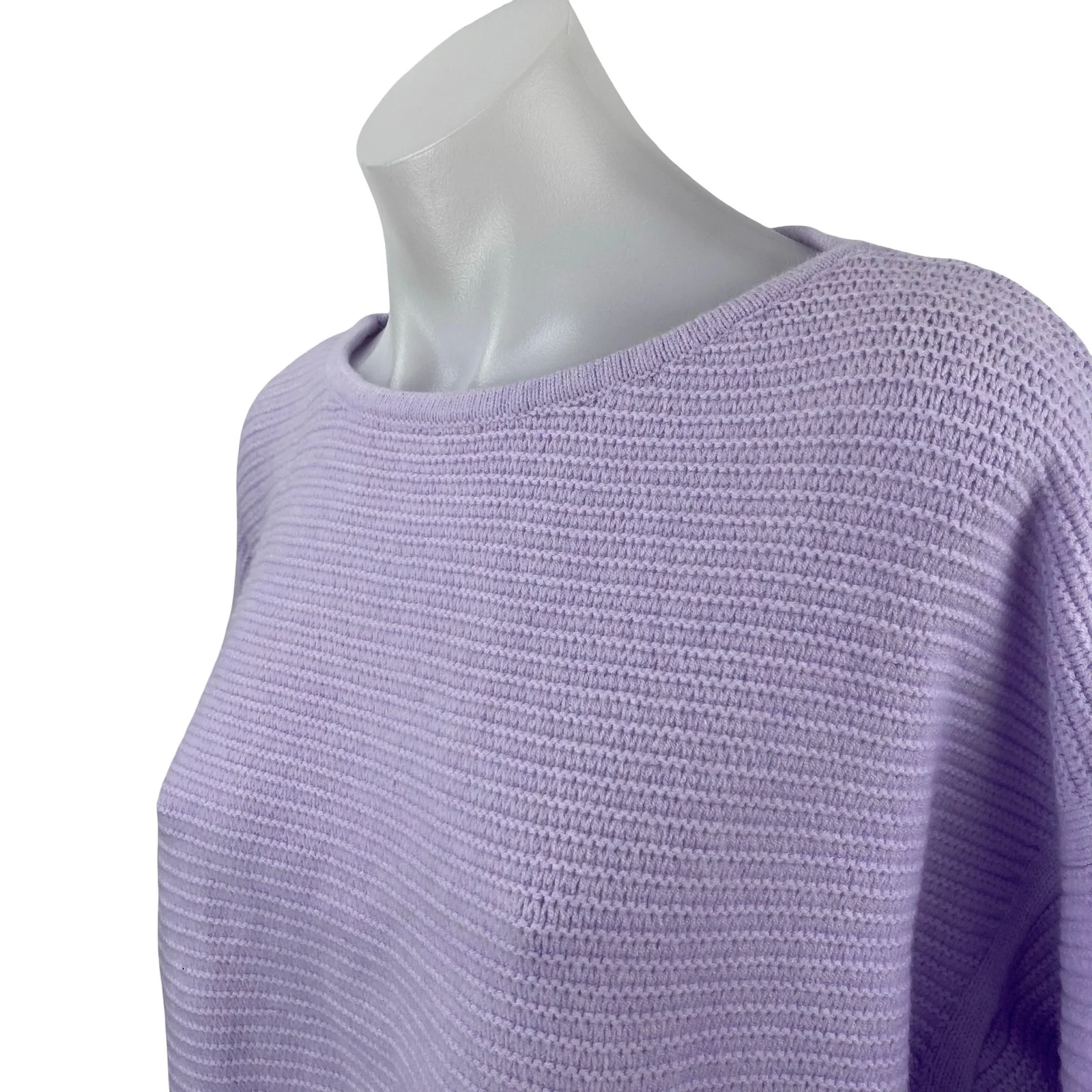 NEW Banana Republic Women's Purple Ribbed Boat Neck Long Sleeve Sweater Top Sz M - Image 3