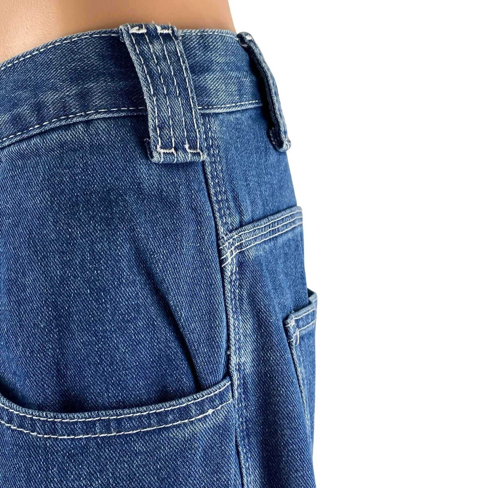 NEW Brandy Melville J.Galt Blue High Rise Wide Leg Palazzo Denim Jeans Size S - Image 3