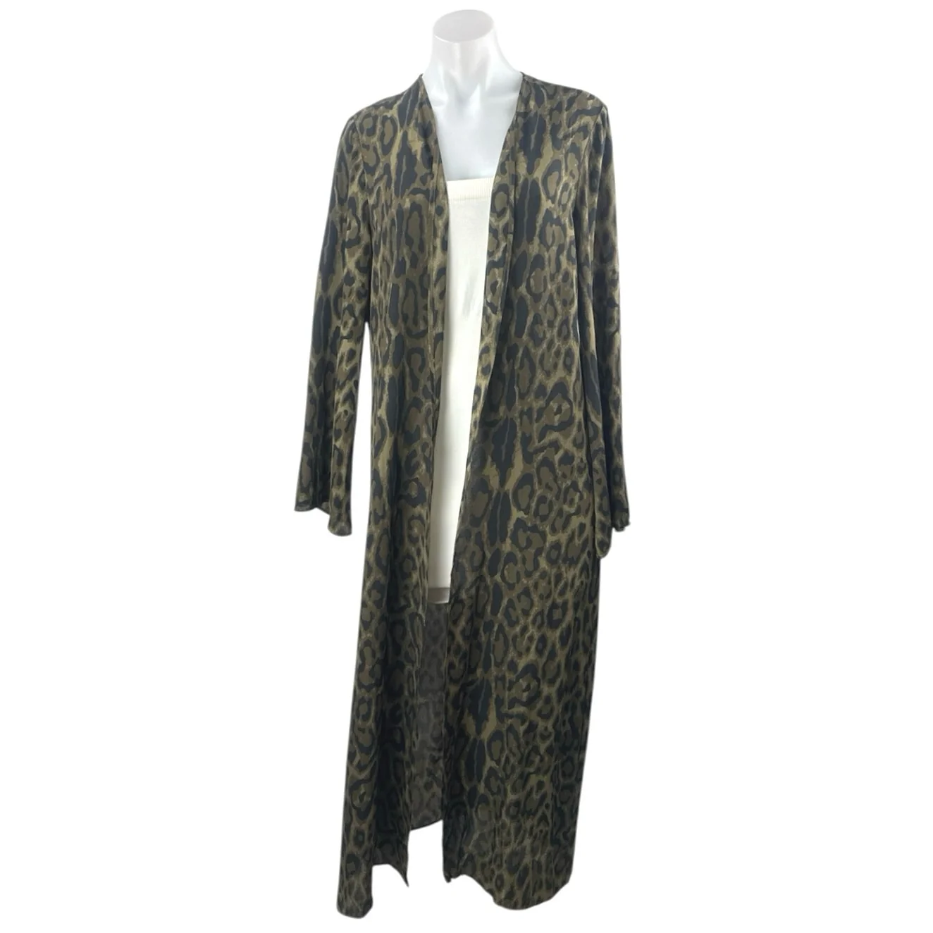 NEW BuddyLove Bearcat Jamie Duster Leopard Long Sleeve Open Front Cardigan Top S