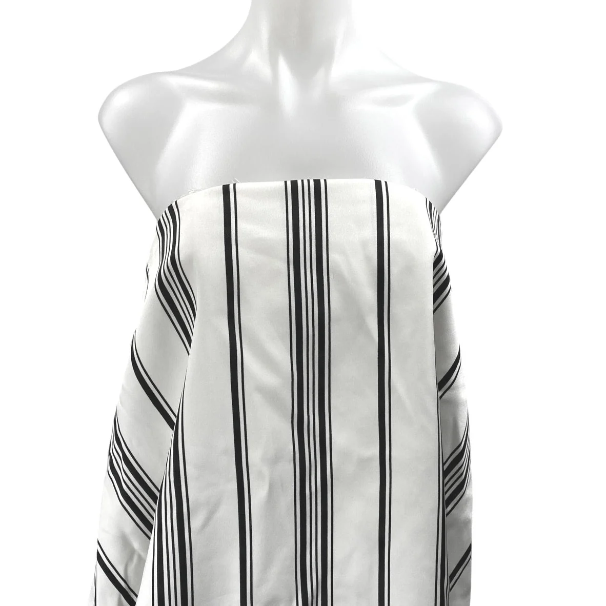 NEW Cameo White Black Striped Strapless Sleeveless Bandeau Tube Mini Dress Sz M - Image 3