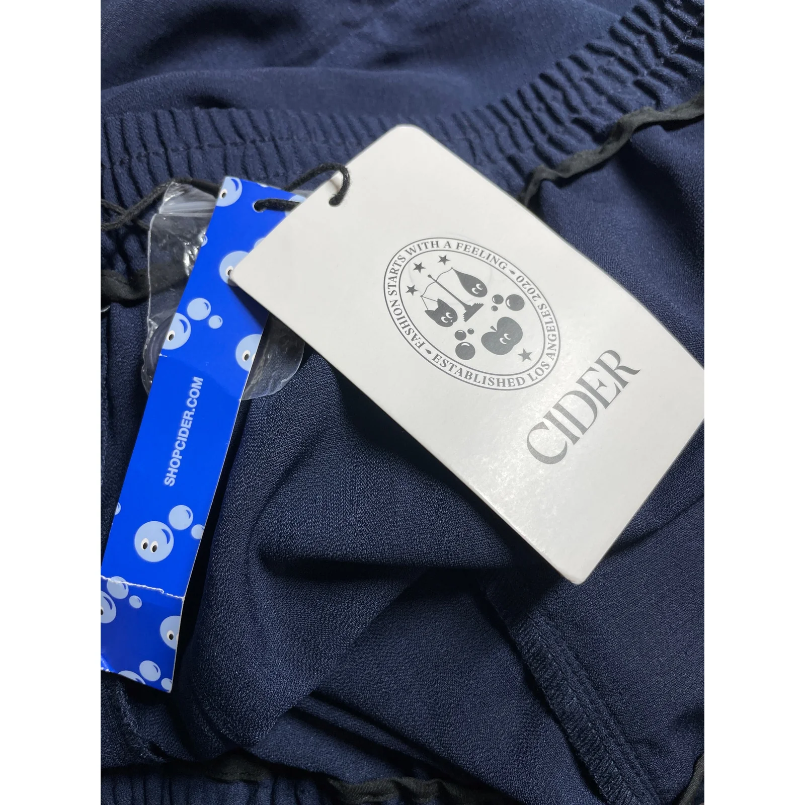 NEW Cider Women's Navy Blue Wide Leg High Rise Baggy Trousers Pants Size 4XL - Image 6