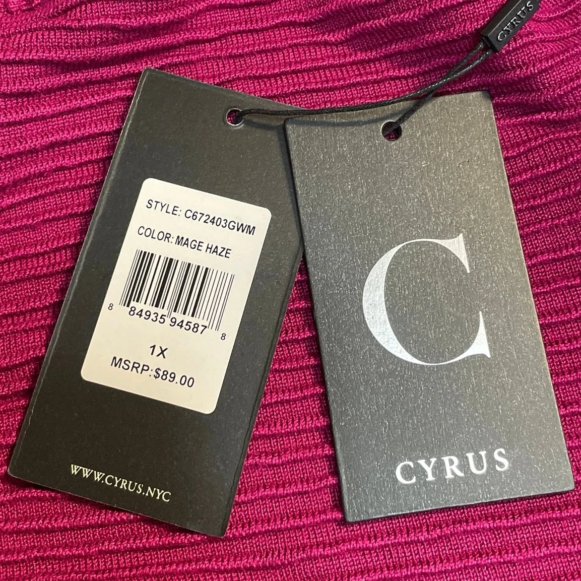 NEW Cyrus Women's Pink Long Sleeve Ribbed Mock Neck Pullover Sweater Size 1X - Image 5