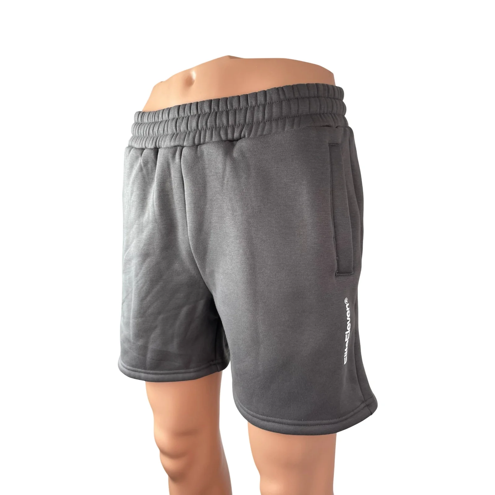 NEW Elite Eleven Men's Charcoal Gray Workout Gym Athletic Sweat Shorts Size S - Image 3