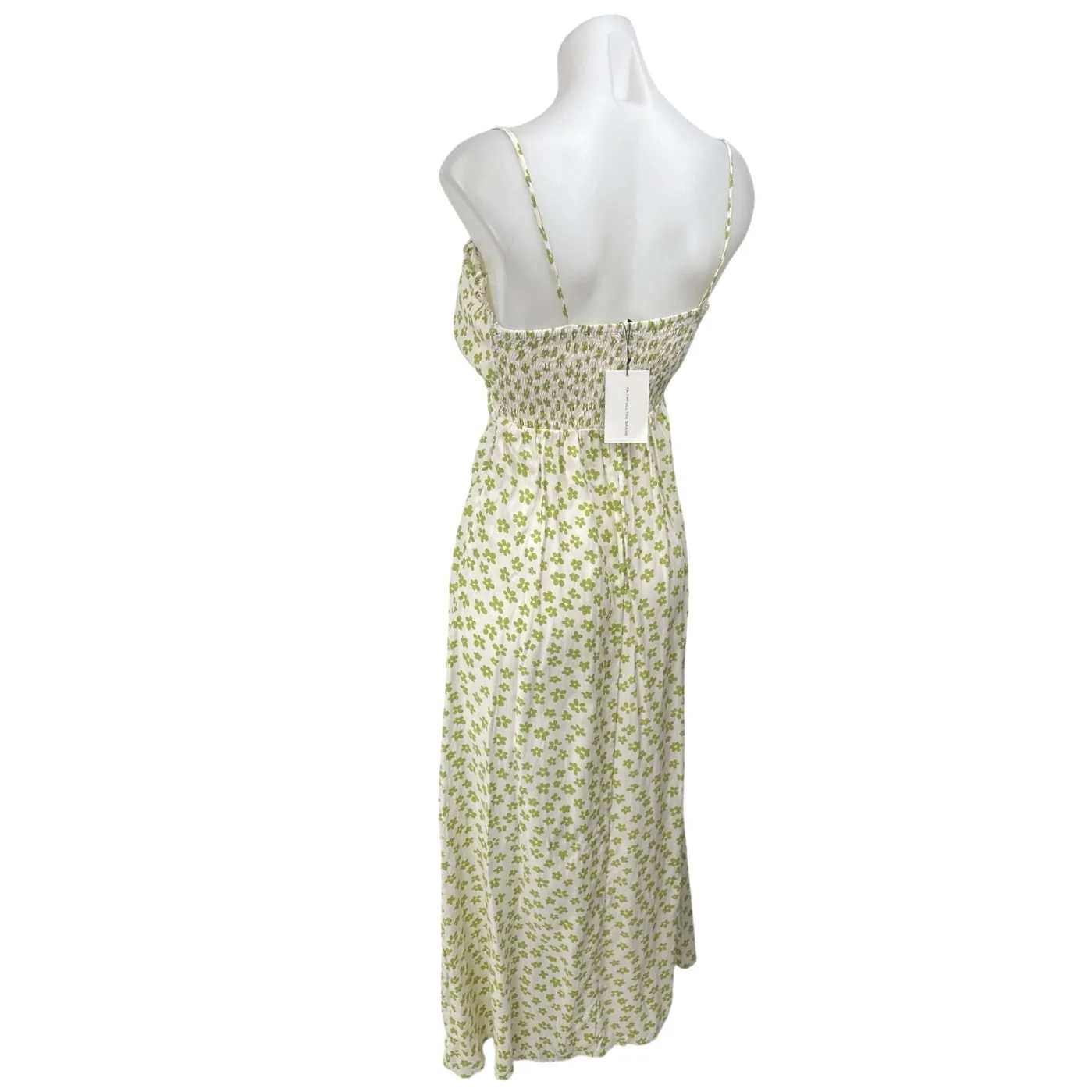 NEW Faithfull The Brand Gita Green Floral Sleeveless Smocked Maxi Midi Dress 4 - Image 2