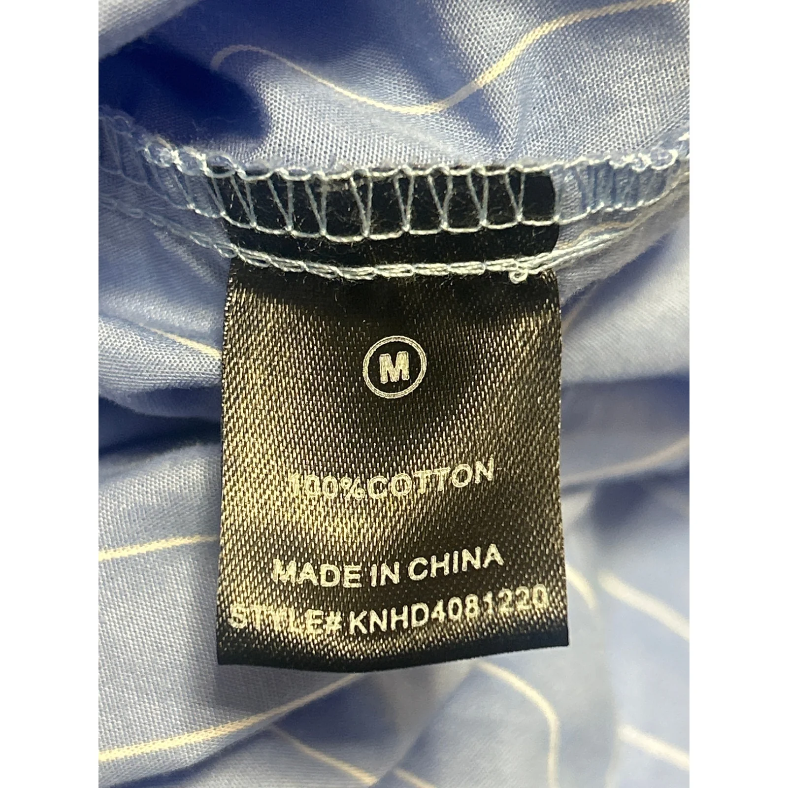 NEW Fashion Nova Blue White Pinstriped Long Sleeve Button Up Shirt Dress Mini M - Image 4