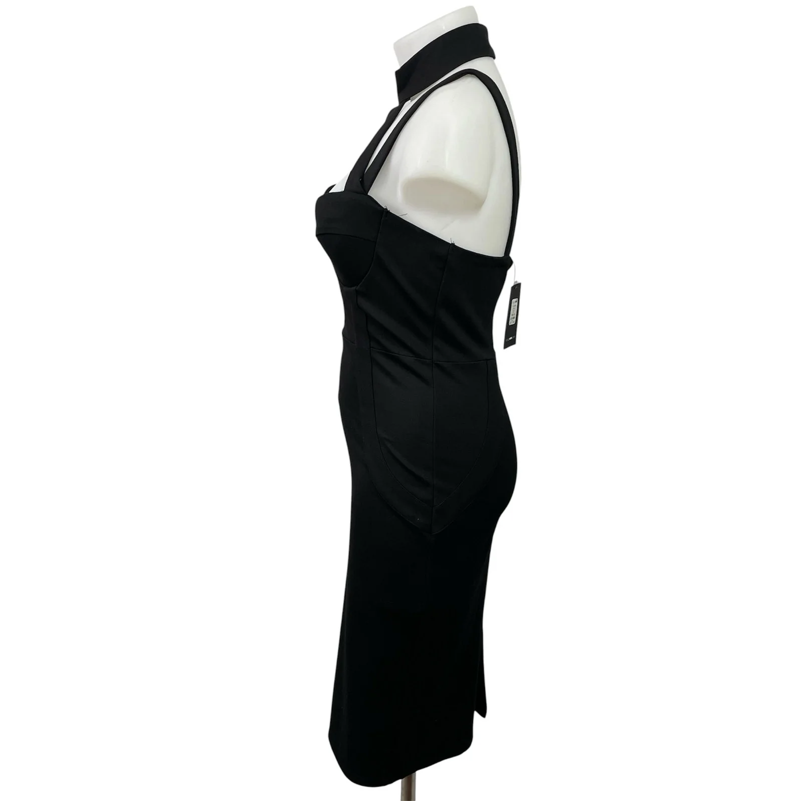 NEW Fashion Nova Evil Queen Black Sleeveless Strappy Midi Bodycon Dress Size 3X - Image 2