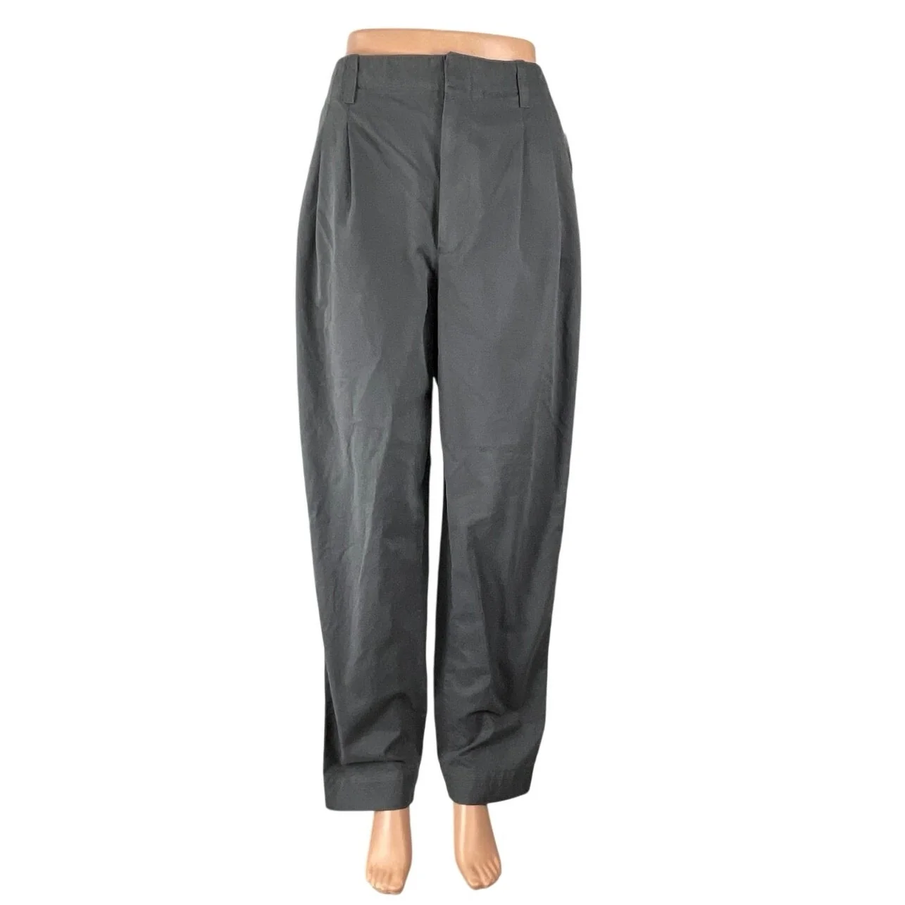 NEW GAP Gray Pleated High Rise Baggy Barrel Palazzo Wide Leg Trousers Pants 12